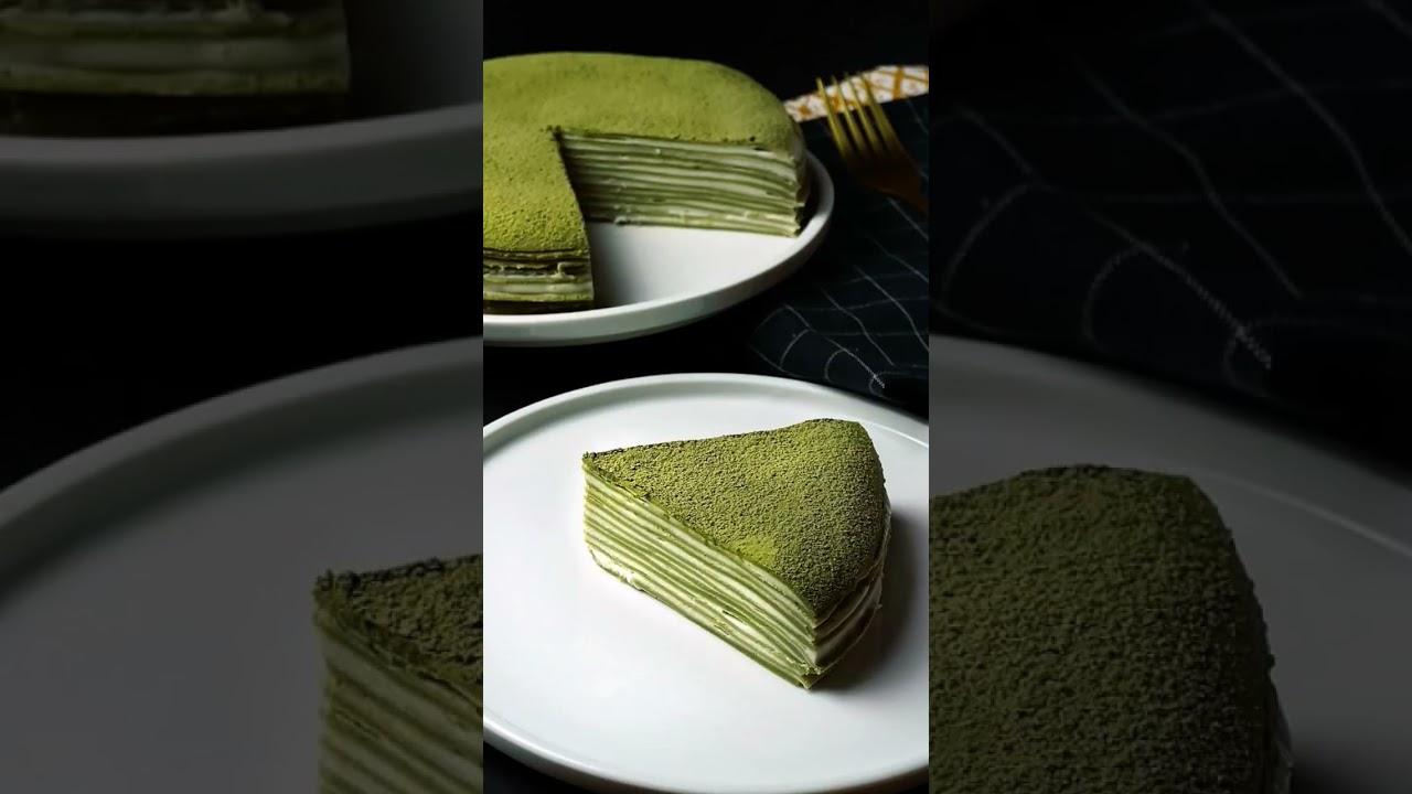 Matcha creepe cake😋🍵🎂 #kids