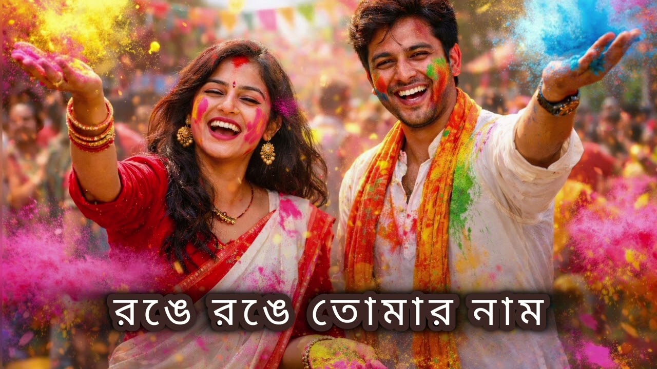 রঙে রঙে তোমার নাম ❤️ | Holi Special Bengali Love Song | Dol Utsav Song 2026 #bengali #holi #song