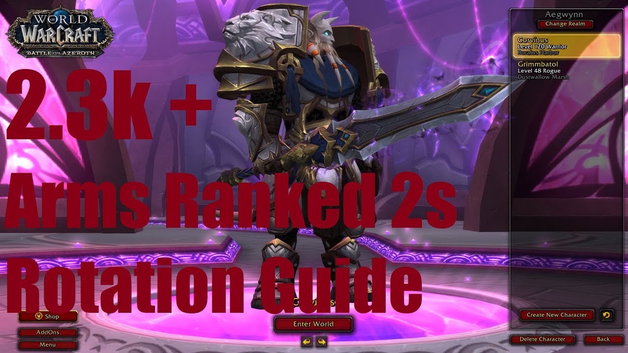 2.3k Ranked 2s Arms + Rotation Guide [PvP BfA 8.0]