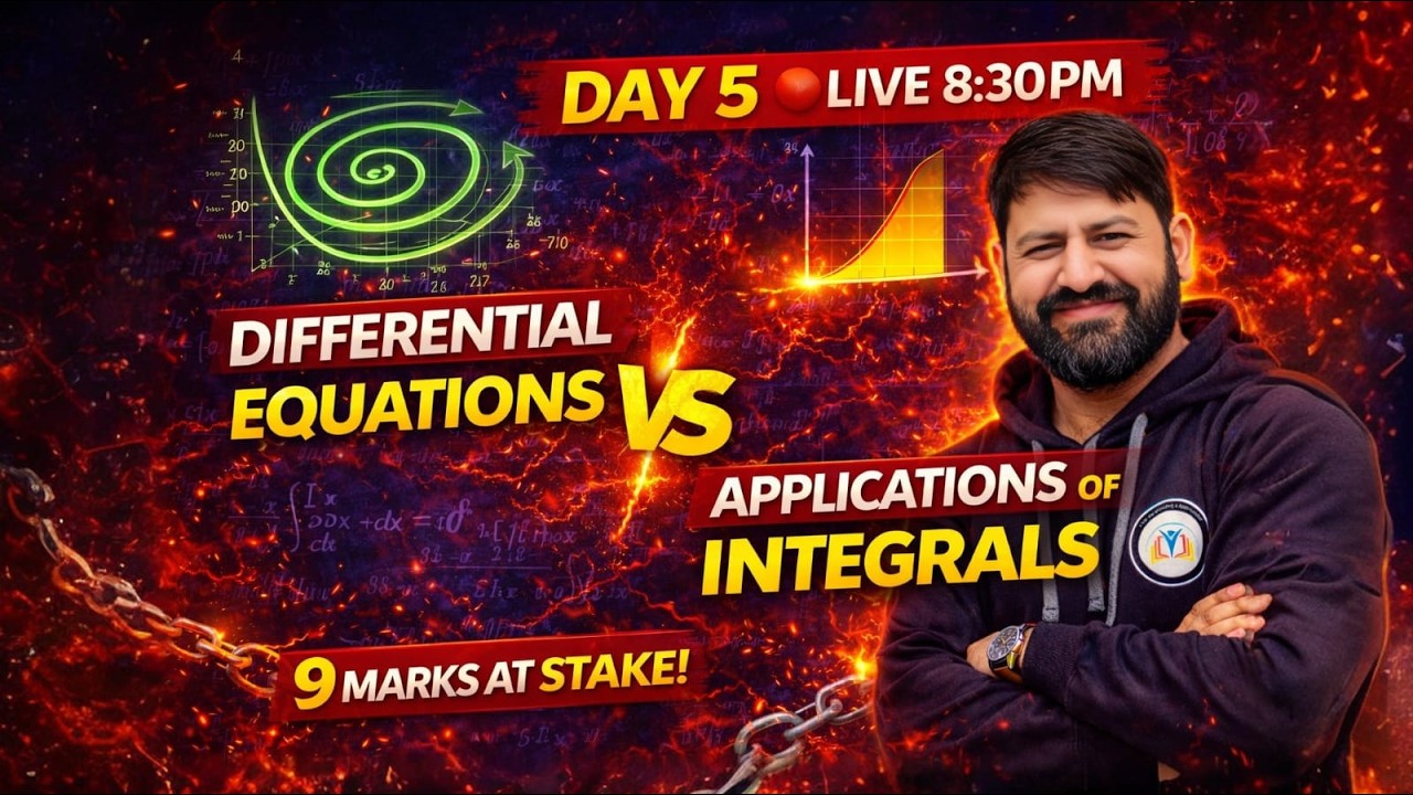Class 12 Maths Live | AOI & Differential Equations One Shot| CBSE Board Exam 2026 | Day 5| SAGAR SIR