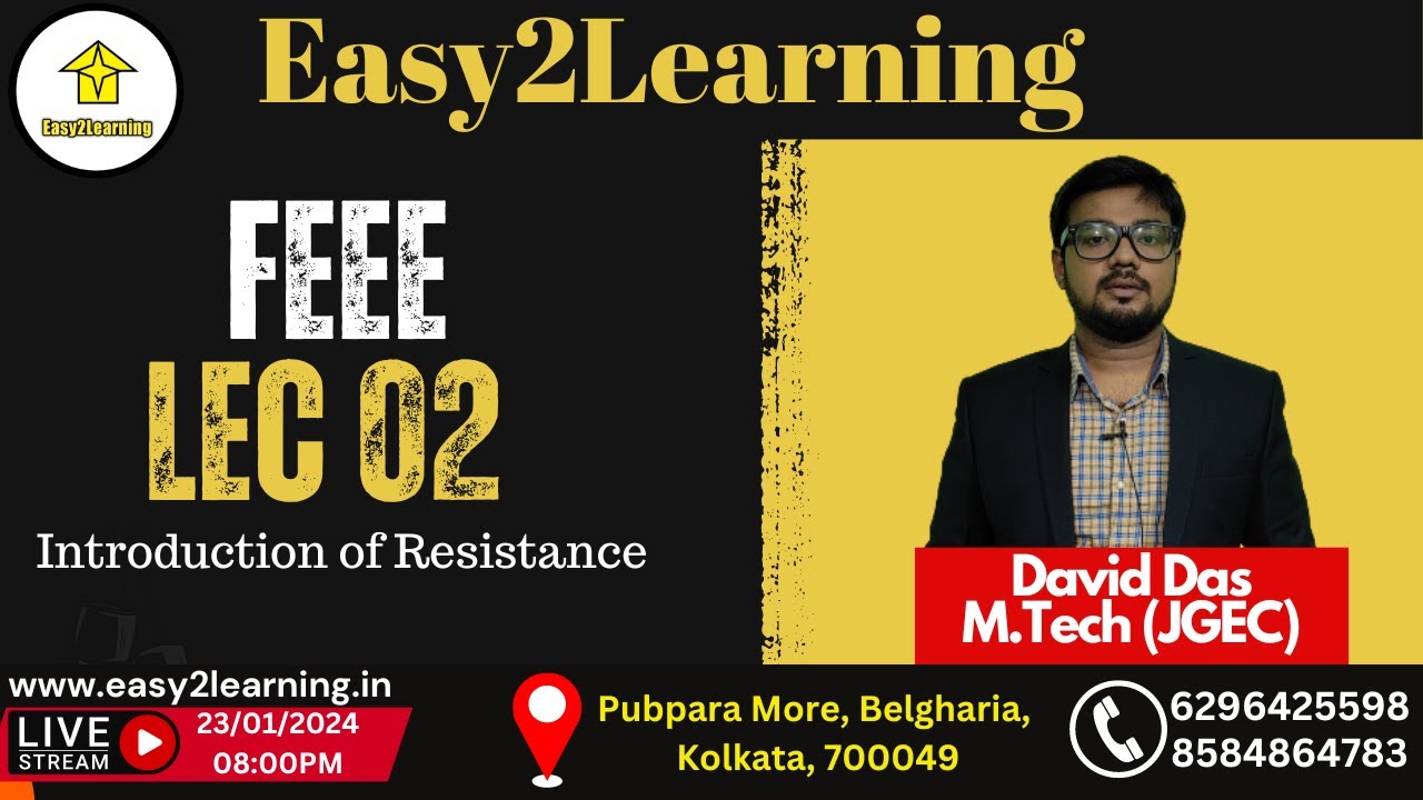 Diploma 2nd Sem | FEEE Lec 02 Introduction Resistance | By David Das/Easy2Learning