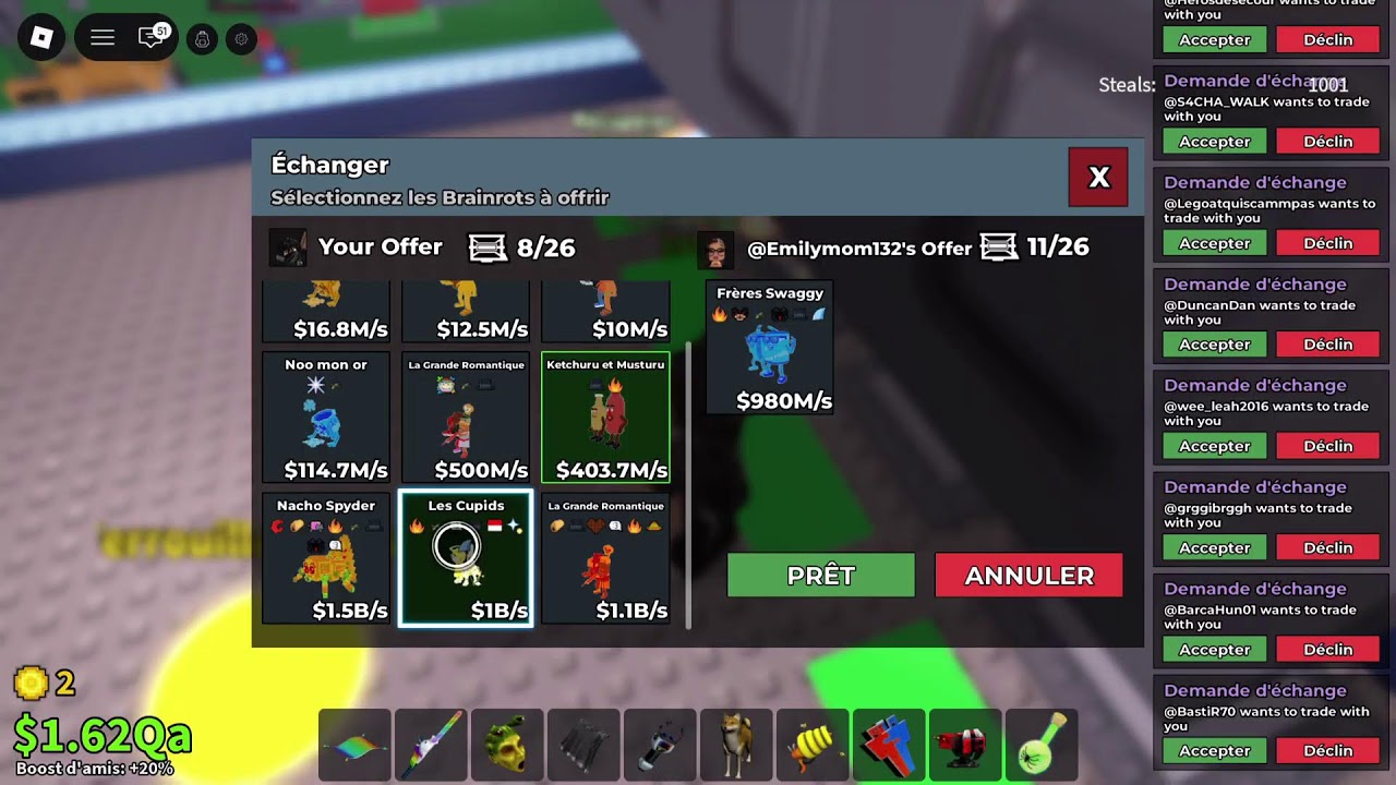 On trade machine sab