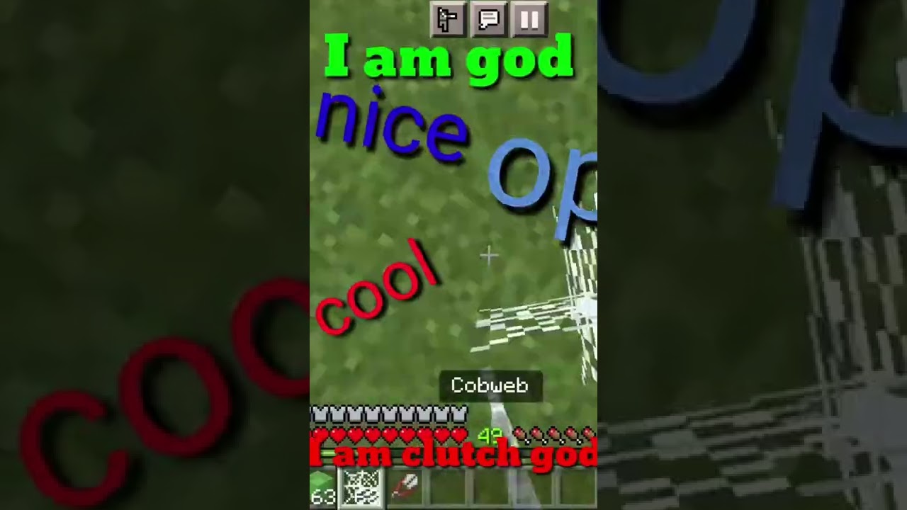 #shorts!!😄I have try slim block and cobwebclutch!!❤in minecraft😄 #minecraft #viral #video 😄🎉