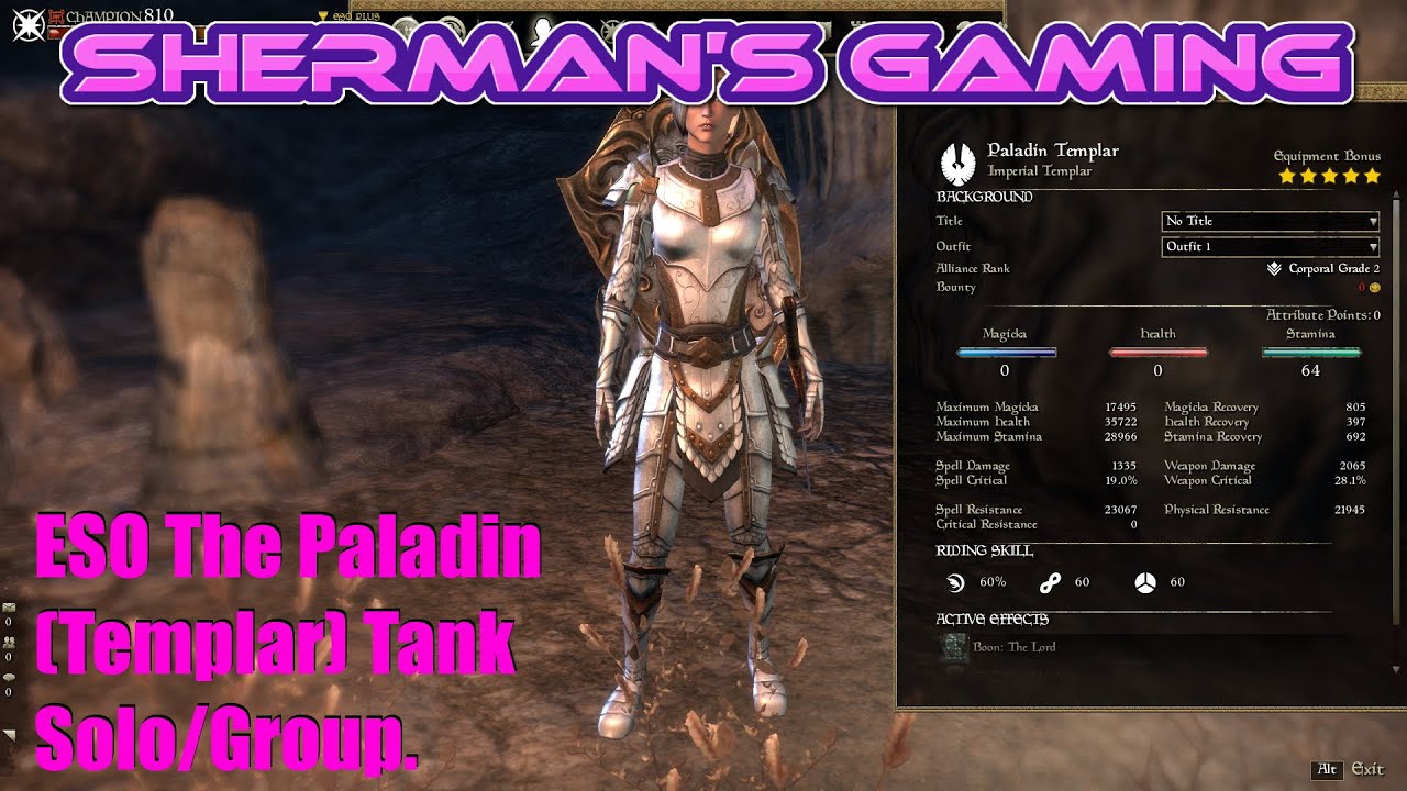 ESO The Paladin (Templar) Tank Solo/Group.