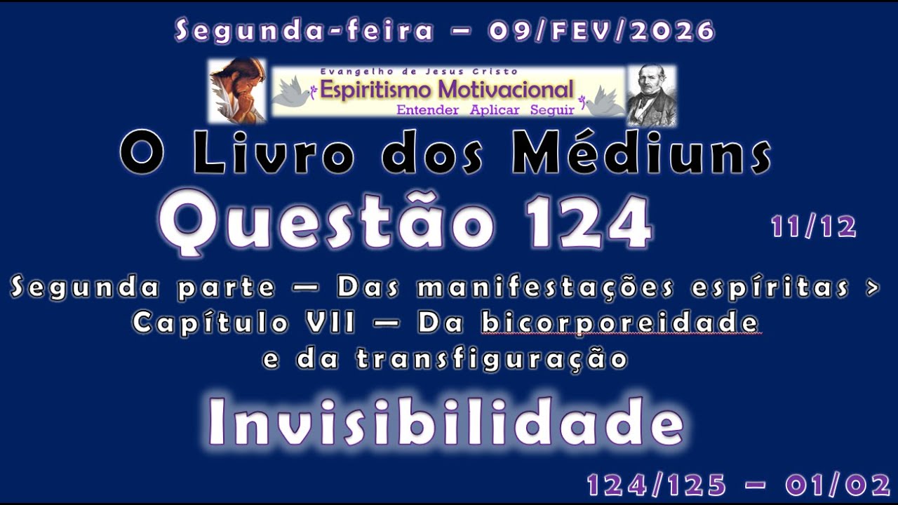 Questão 124 - Livro dos Médiuns - Parte 2 - Cap 07 - DaBicoreDaTransf - 09/02/2026