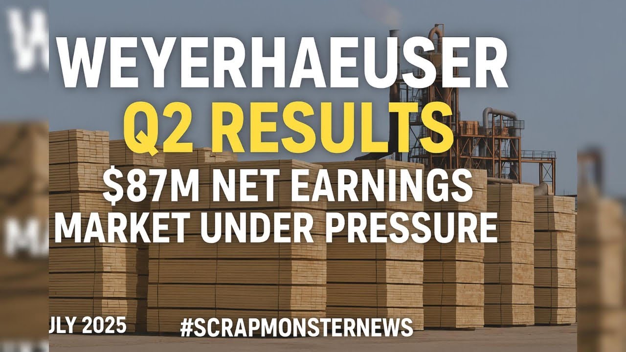 Weyerhaeuser Q2 2025 Results: $87M Net Earnings | July 2025 | #ScrapMonsterNews #ScrapMonster