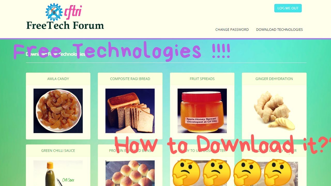 How to access FREE TECHNOLOGIES from CSIR-CFTRI?