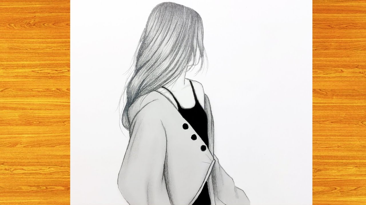 رسم بنات | تعليم رسم بنت شعر طويل سهلة | رسم بنات كيوت بالرصاص خطوة بخطوة للمبتدئين | رسم سهل