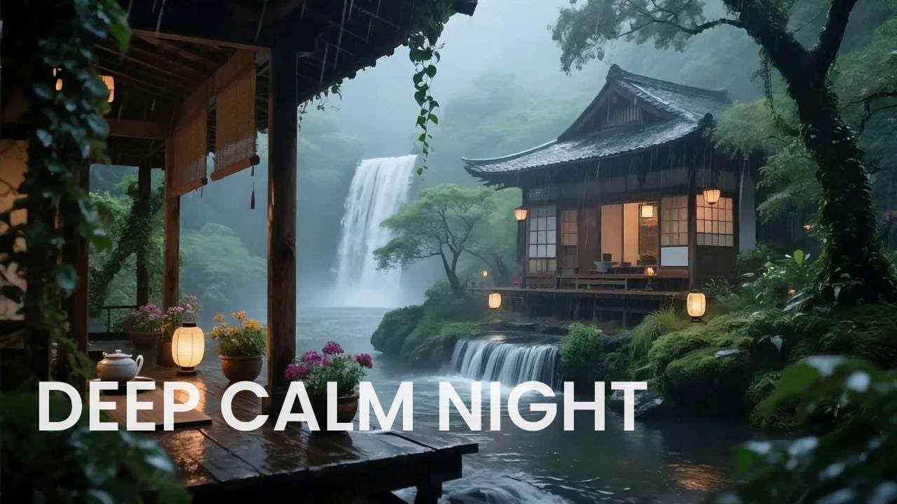🔴 Emotional Rain Atmosphere in a Japanese Maple Garden House for Calm Thinking & Inner Peace 🍁🌧️