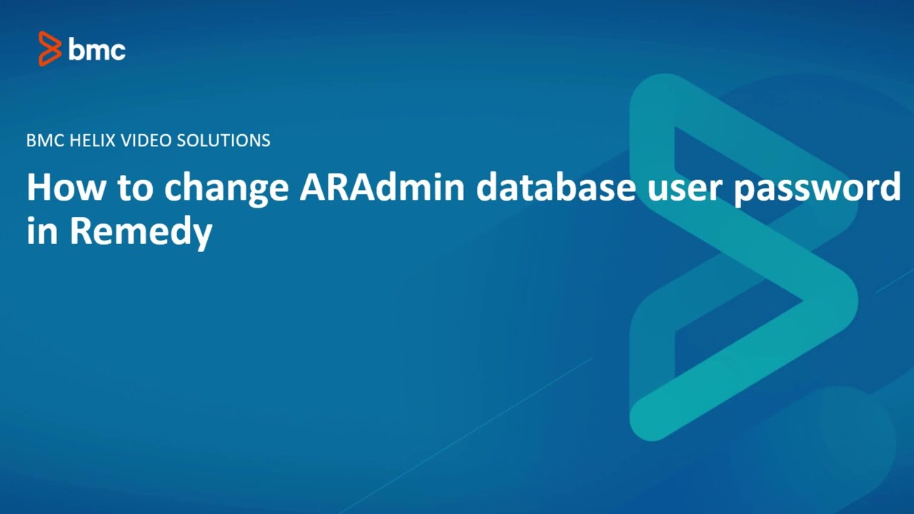 BMC Remedy: How to change AR Admin database user password in Remedy