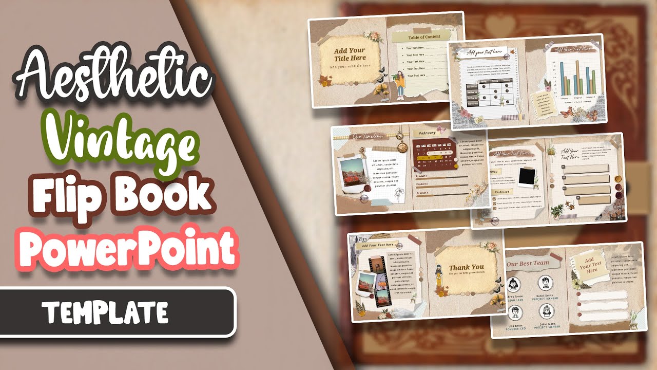 Aesthetic PPT Template | Animated  Vintage Flip Book Themed [ FREE TEMPLATE ]