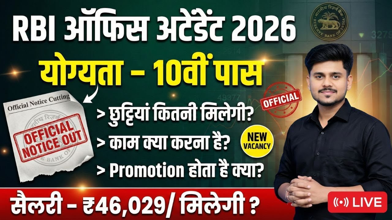 RBI Office Attendant Job Profile 2026 | RBI Office Attendant Salary 2026 | RBI Office Attendant 2026
