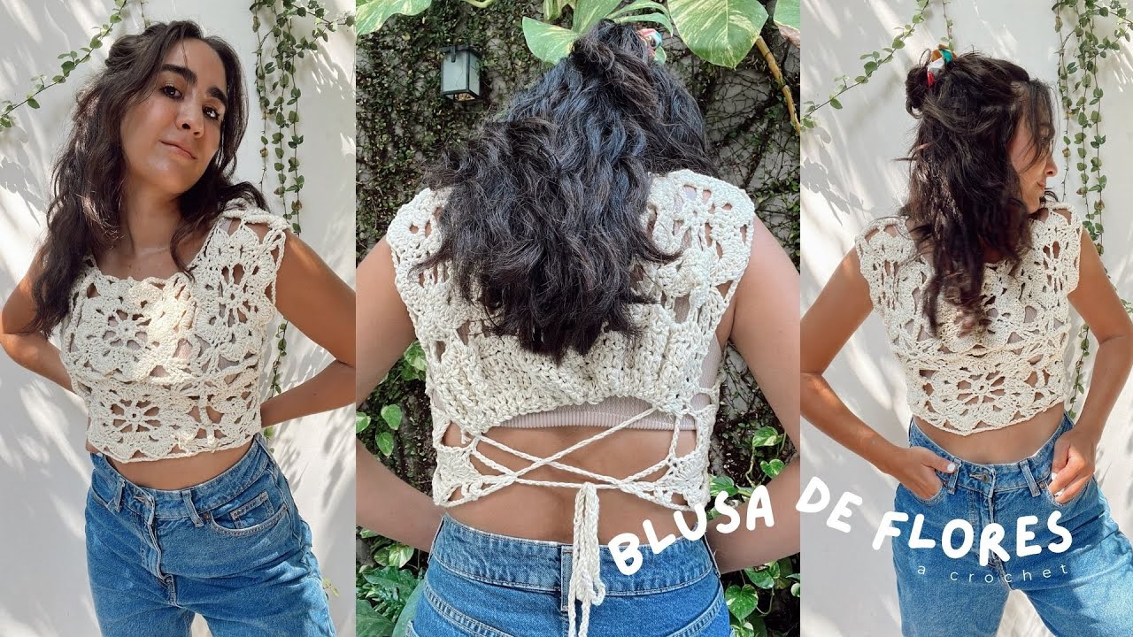 TUTORIAL: Blusa de flores caladas CROCHET/DIY