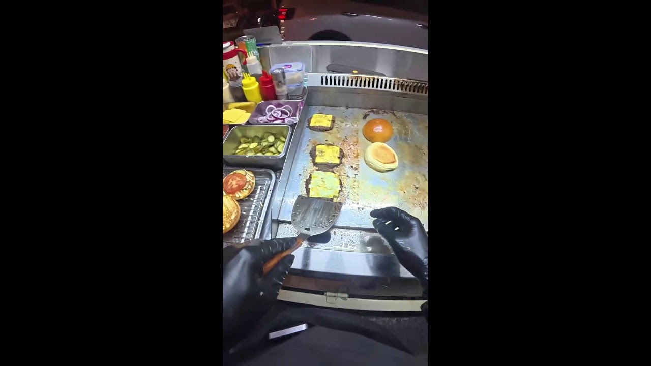 Raw POV | Making Burgers at Night Market Grill | Street Vibes & Sizzling Sounds