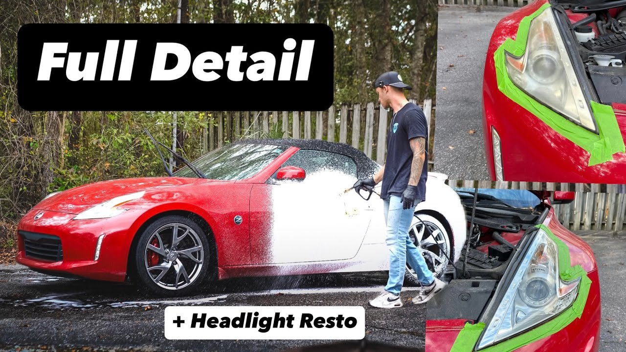 How To Rejuvenate Headlights and Detail a Neglected Nissan 370z Roadster!  |  Full Detail  |  4K
