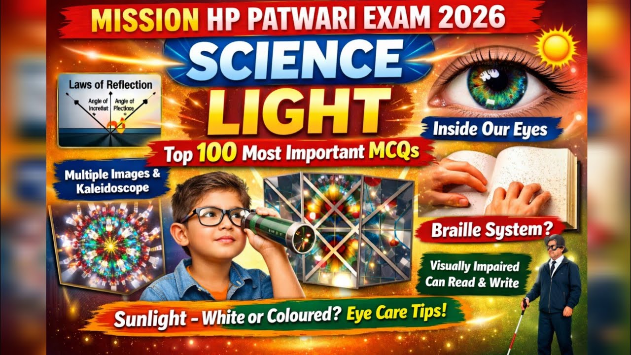 HP Patwari Exam Science | Light  most important MCQ #hppatwari #hpjoait