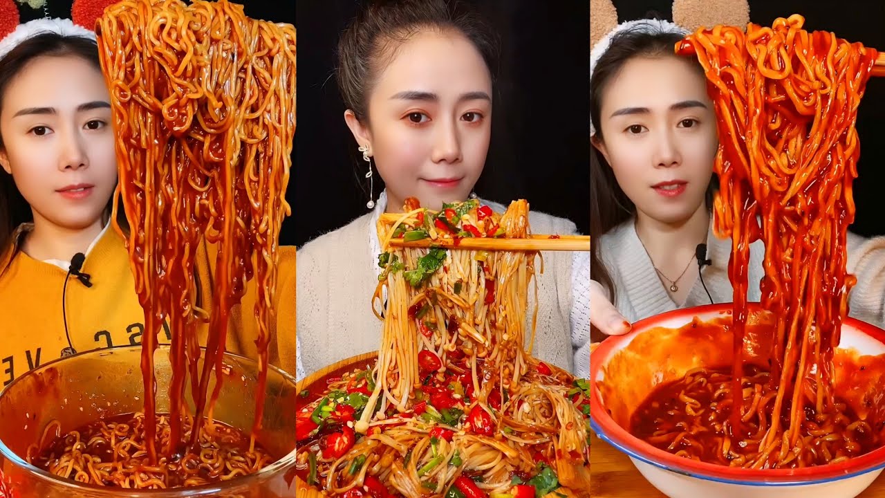 Chinese Spicy Fire Noodles Mukbang Eating | 불닭볶음면 먹방 | 매운라면/짜장면/생라면 먹방 | 중국면 계란 먹방 ASMR