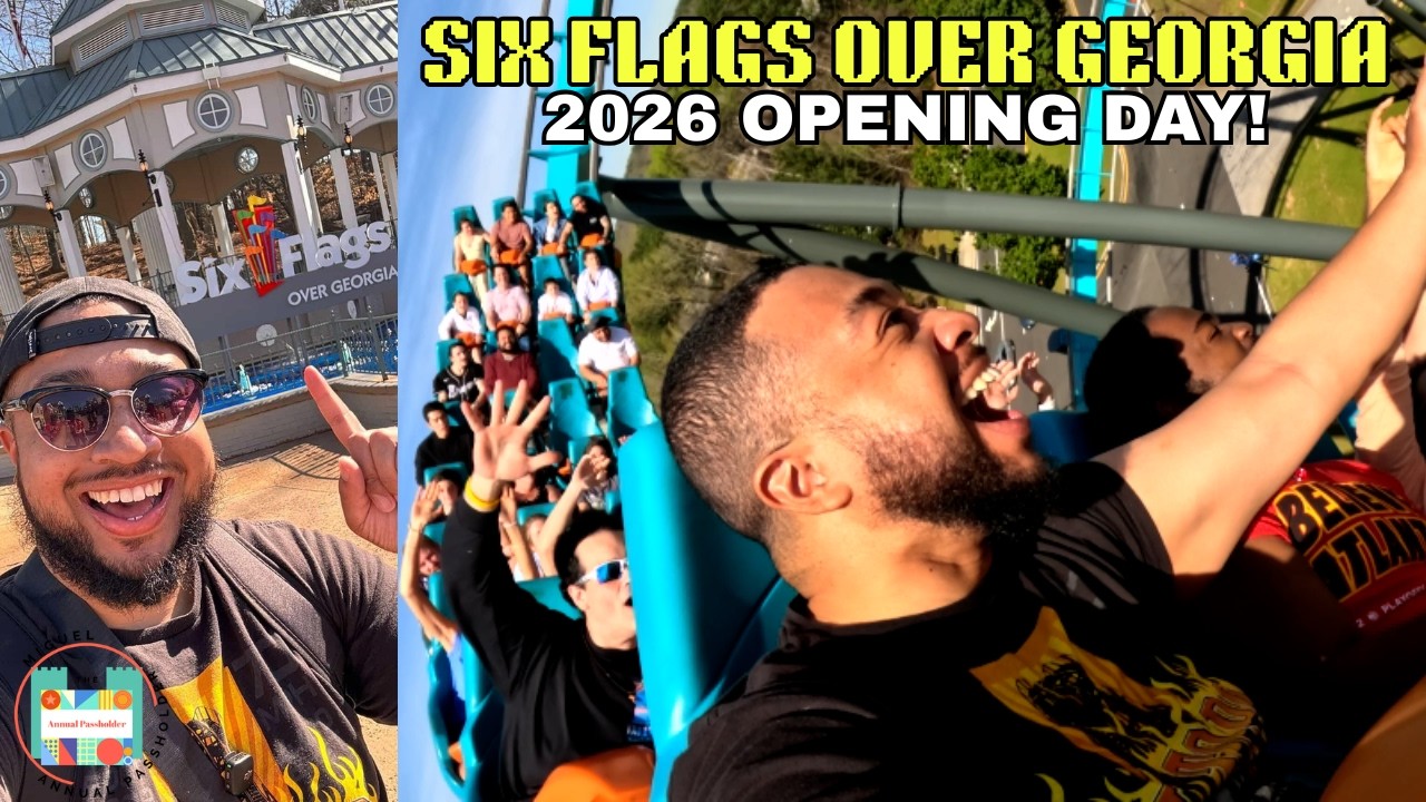День открытия сезона 2026 года в Six Flags Over Georgia! | Обновления, задержки аттракционов + ви...