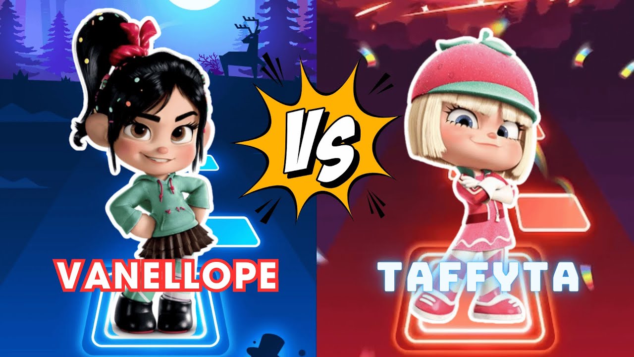 Vanellope 🆚 Taffyta 🎶 Tiles Hop ✅ It's Way Too Hot Today