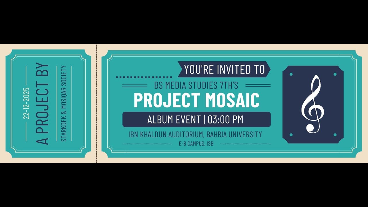 🎧 Project Mosaic | Student Album Launch Event | BS Media Studies | Bahria University