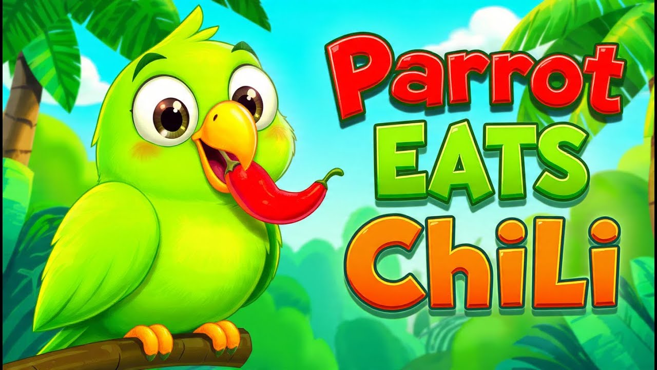 Parrot Eats Chili Nursery Rhyme 🌶️🦜 Funny Learning Song for Toddlers