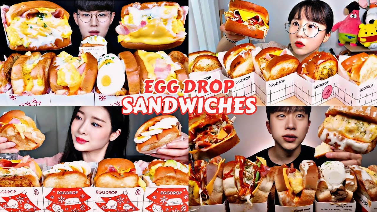 EGG DROP SANDWICH MUKBANG | Korean Famous Egg Toast | Mukbang ASMR Compilation