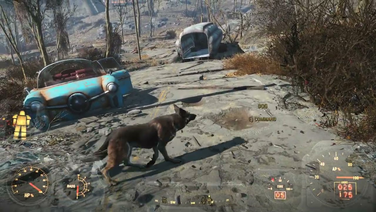 Fallout 4 game play test on Cachy OS Linux at 1080p