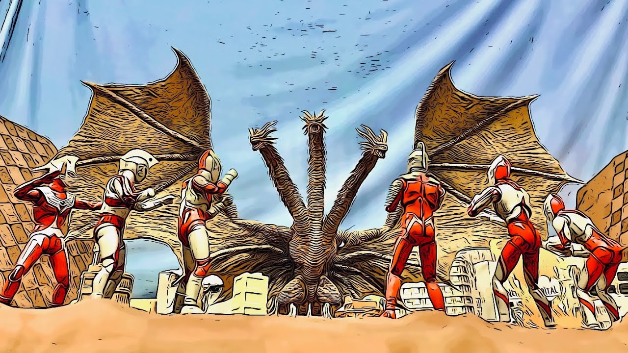 6 Ultra Brothers vs King Ghidorah | Tokusatsu Stop Motion | LJPL Animation