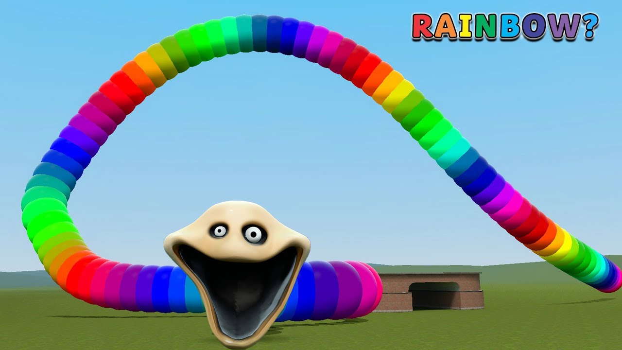 WHAT IF RAINBOW BECAME ROBLOX HUNGRY RAINBOW WORM In Garry's Mod