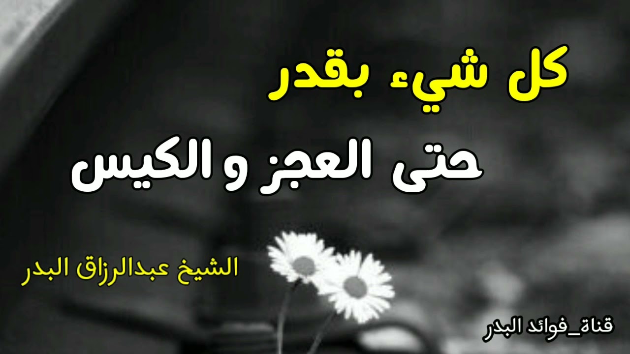 كل شيء بقدر حتى العجز والكيس | الشيخ عبدالرزاق البدر حفظه الله