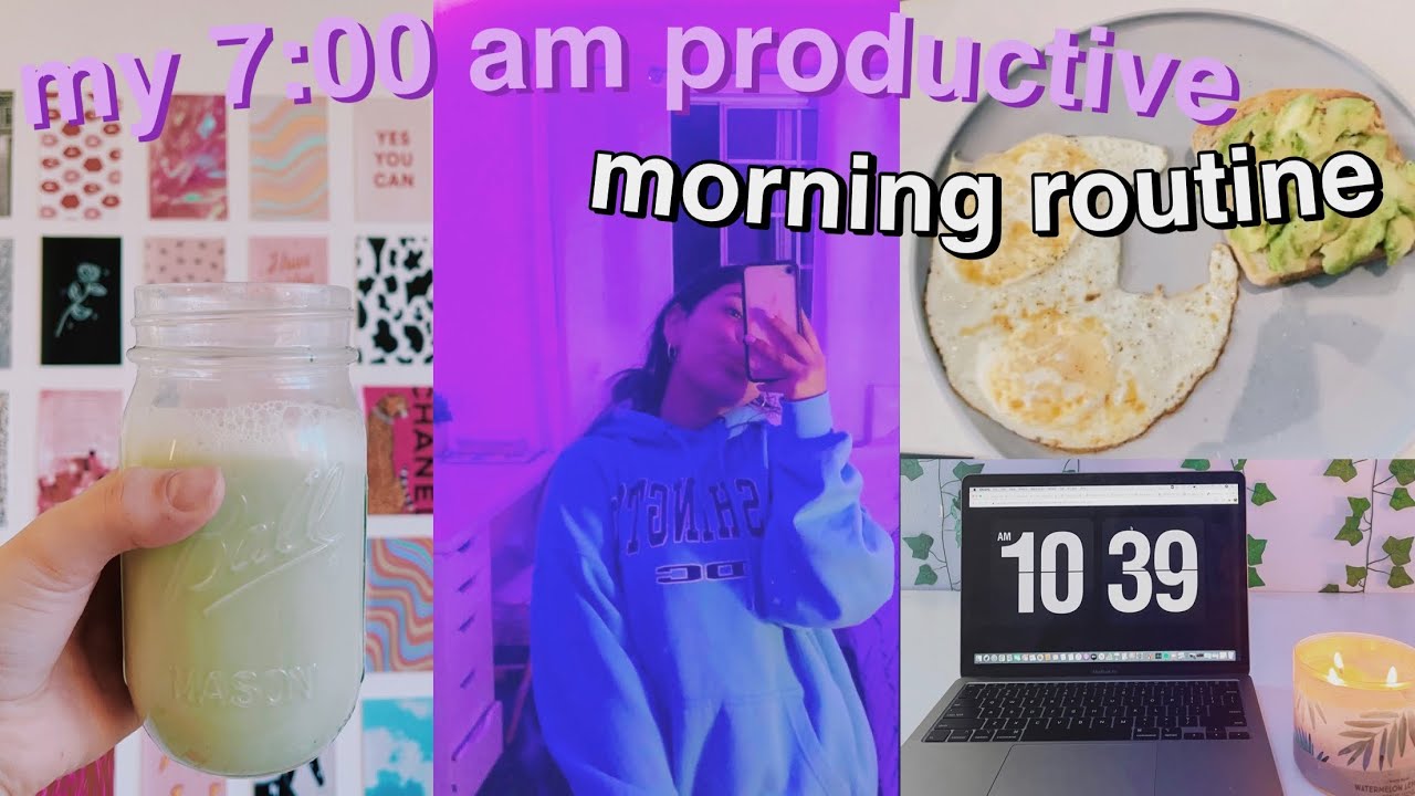my 7am *productive* online school MORNING ROUTINE