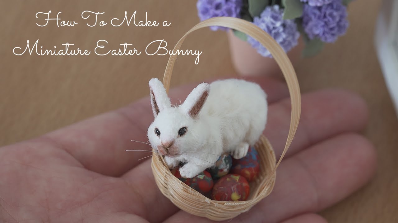 How To Make a Realistic Miniature Easter Bunny | Polymer Clay | 1/12th Scale Dollhouse | Art Vlog