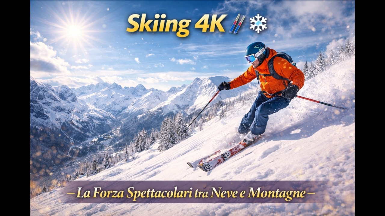 Skiing 4K 🎿❄️ | Discese Spettacolari tra Neve e Montagne
