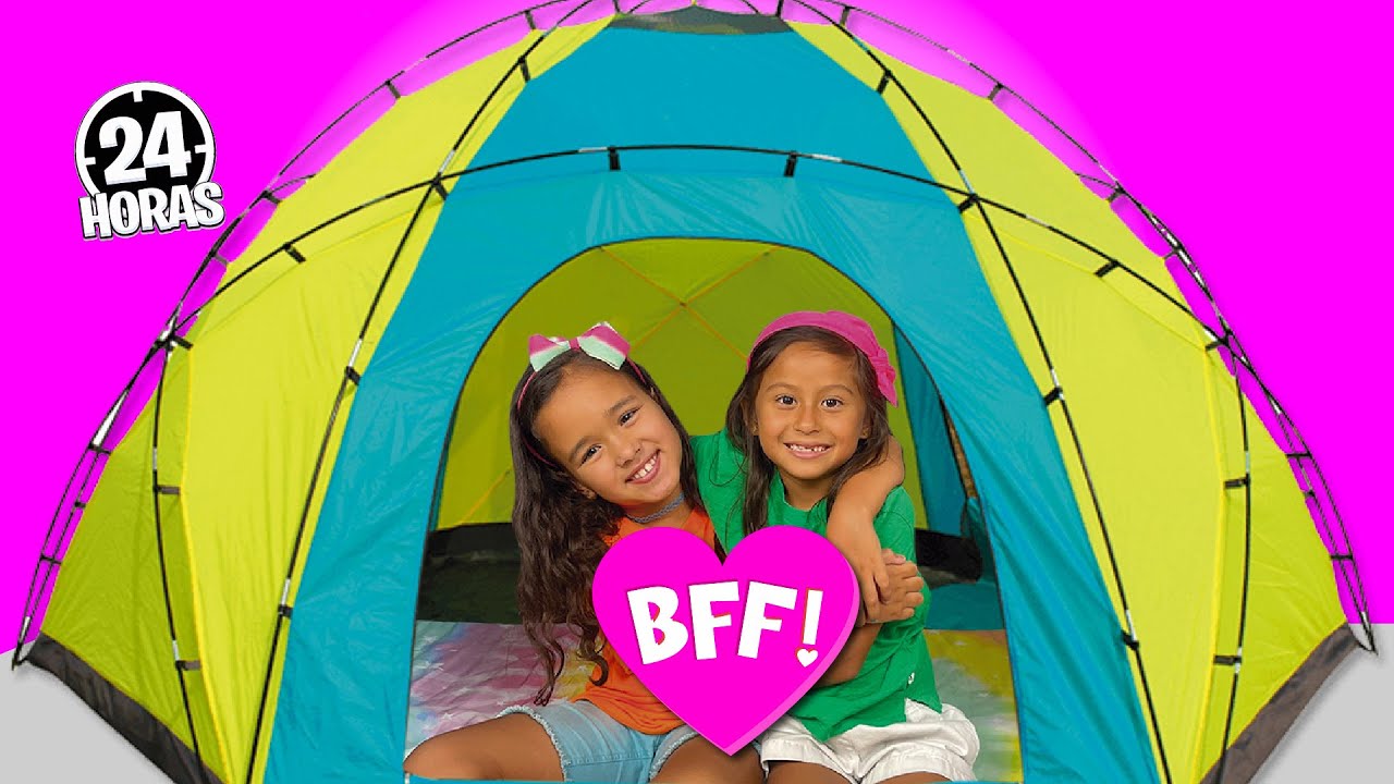 CLOCLOE e Sua MELHOR AMIGA Fazem o Desafio de 24 HORAS Na Barraca Sem Brigas!!