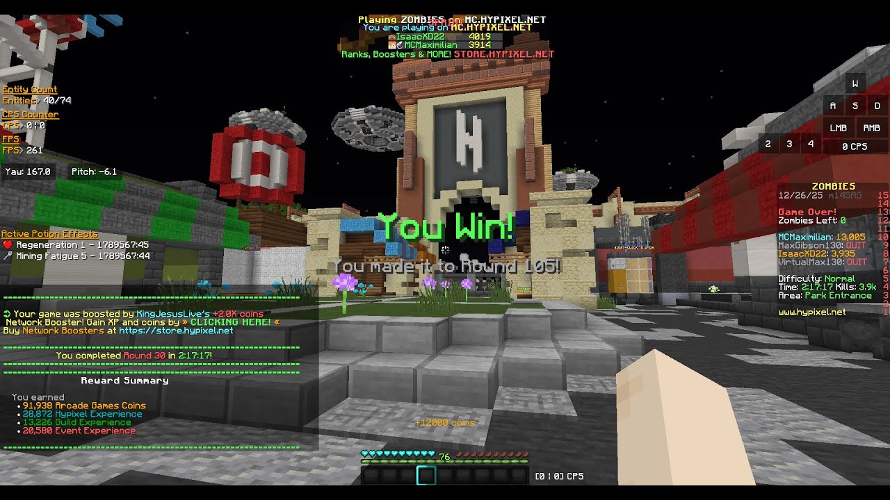 Hypixel Zombies: Alien Arcadium Duo WIN #2