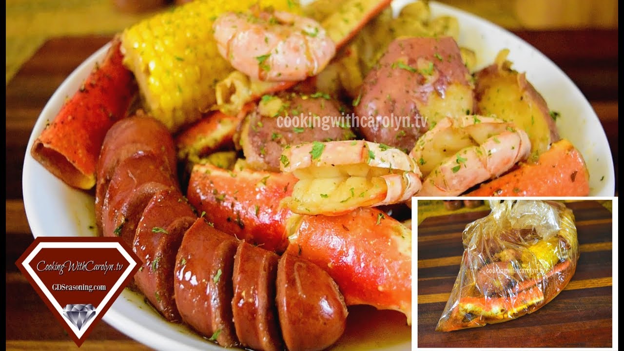 BAKED SMOKY CRAB LEGS and SHRIMP |CRAB BOIL IN A BAG |Cooking With Carolyn