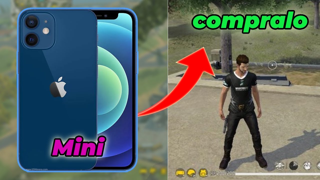 Freefire en el Iphone 12 mini con sombras