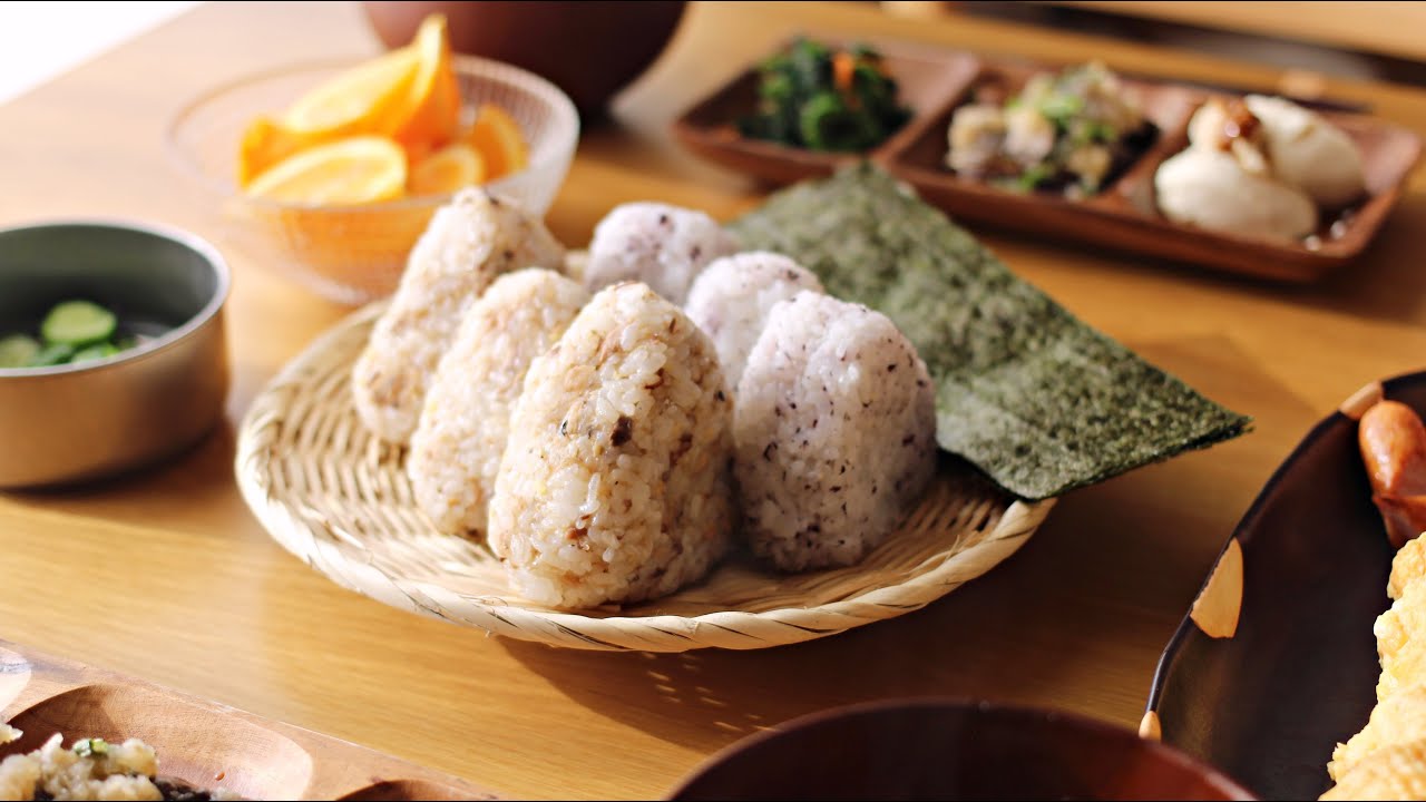 きっと、おにぎりが食べたくなる動画。【和食の朝ごはん】