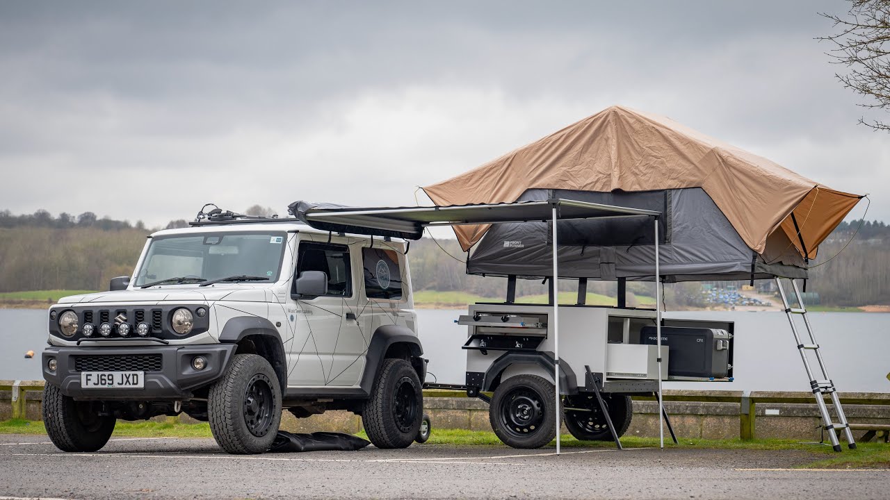 Lightweight Camper Trailer + Jimny JB74 + Cooking + Hike