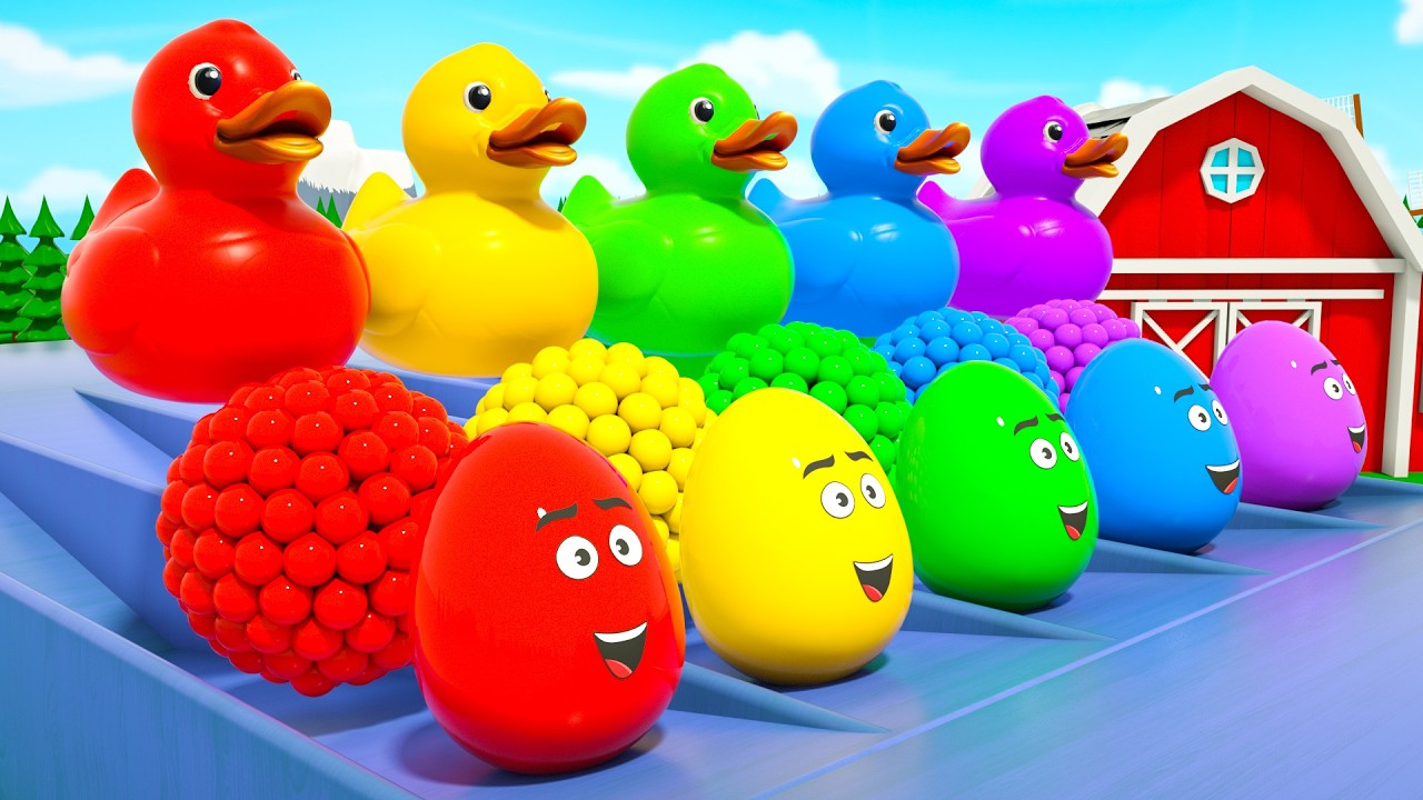 Magic Surprise Eggs & Colorful Balls and Ducks | 🌈 Learn Colors for Kids | DuZoo Kids Songs