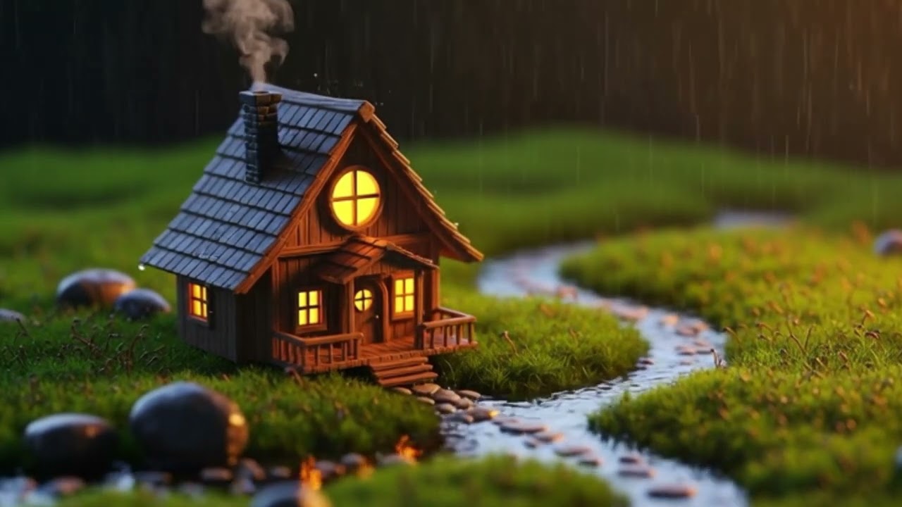 Heavy Rain and Thunder Sounds for Sleeping - Beautuful Home Screen | Continuous Night Sleep Aid