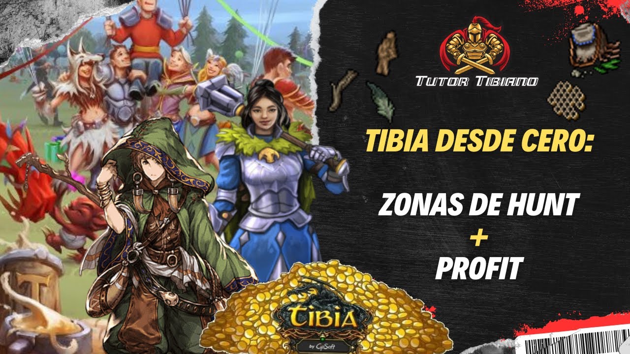 TIBIA DESDE CERO: ZONAS DE HUNT Y PROFIT LVL 8 A 35