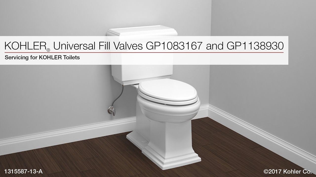 Инструкции по замене универсального заливного клапана KOHLER (GP1138930 и GP1083167)