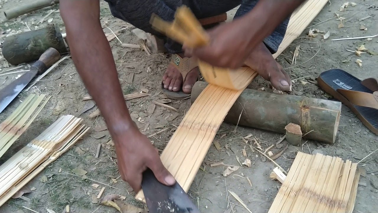 ASMR Bamboo Cutting by Hand | Skilled Craft for Ceiling Work