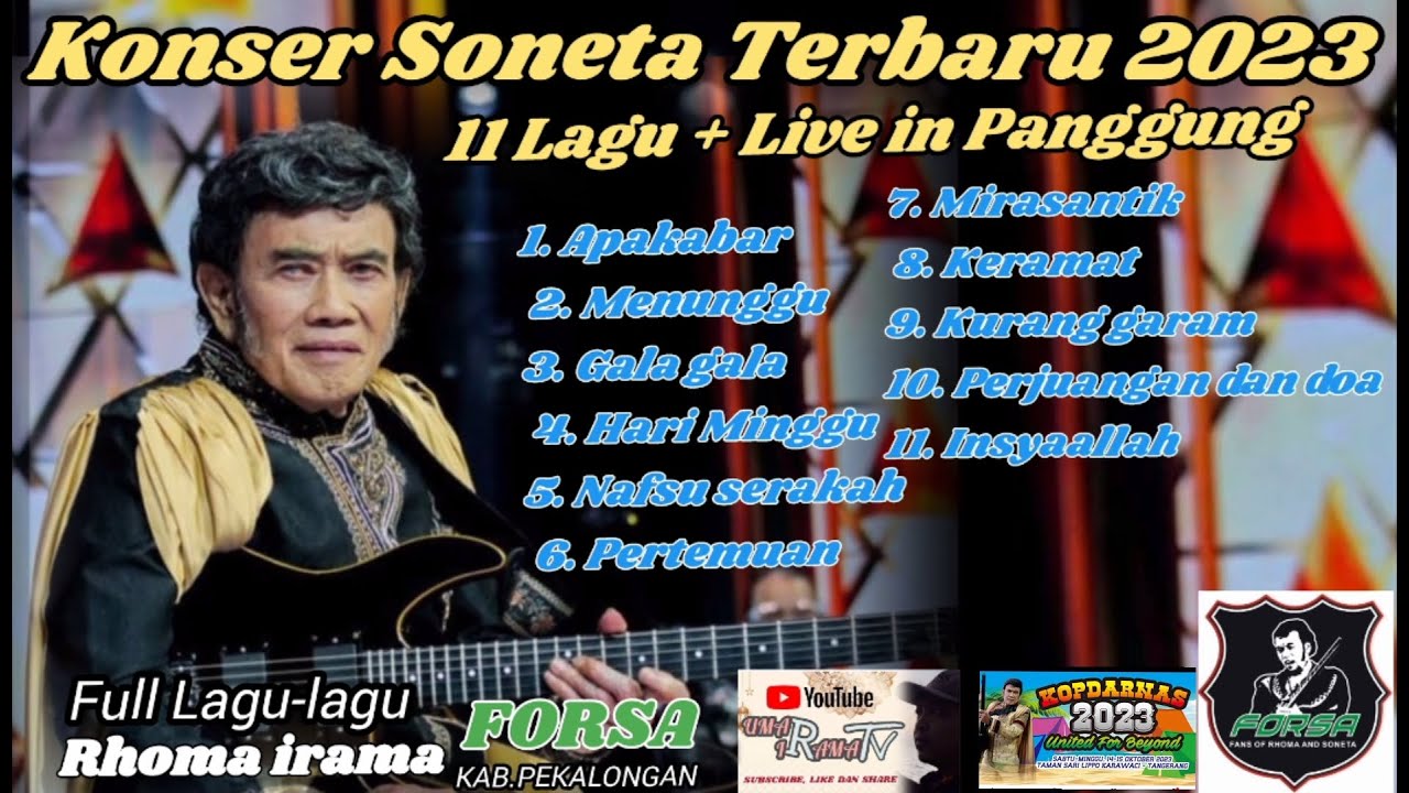 FULL KONSER SONETA DAN RHOMA IRAMA TERBARU 2023// 11 LAGU+LIVE IN PANGGUNG