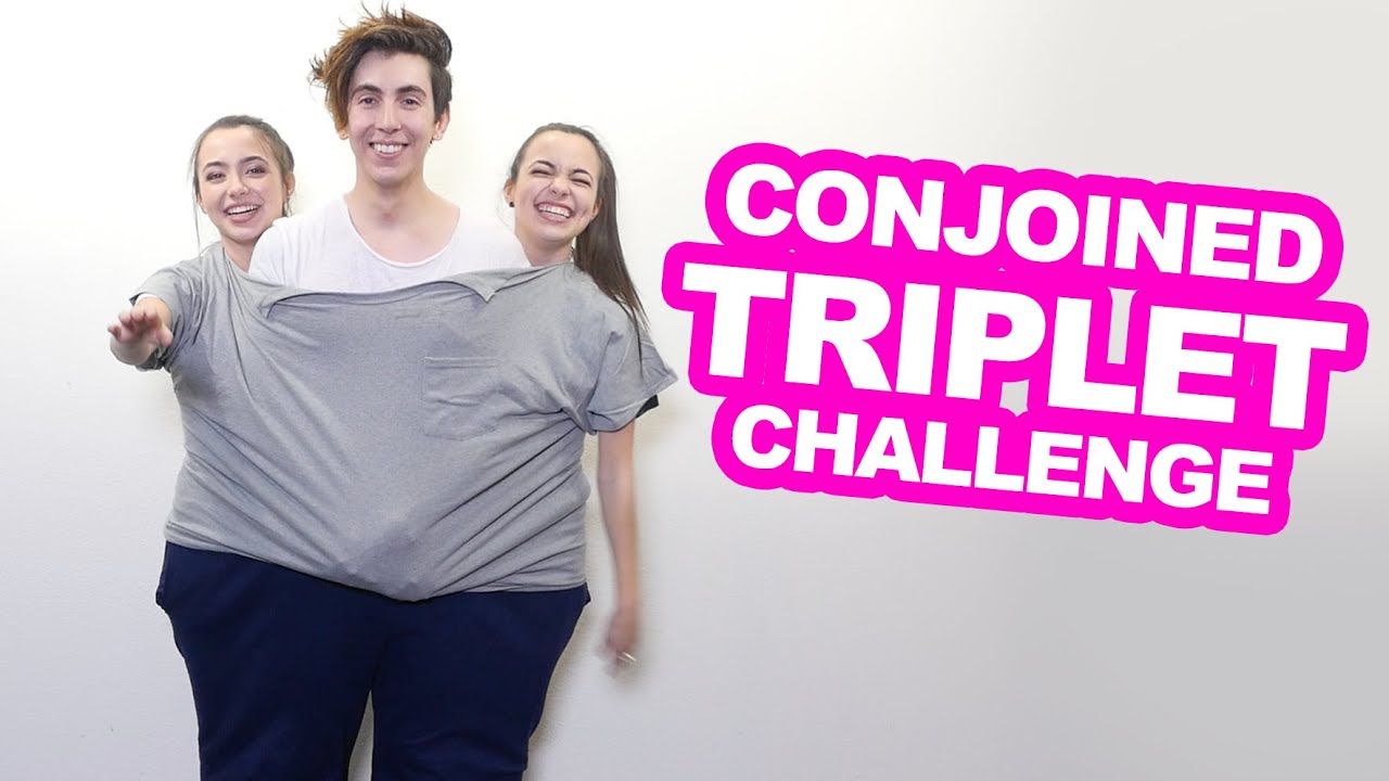 CONJOINED TRIPLET CHALLENGE with MERRELL TWINS | Bobby Mares