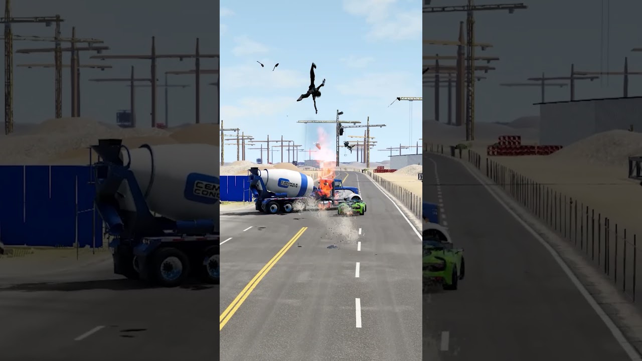 Realistic Highway Car Crashes #15 