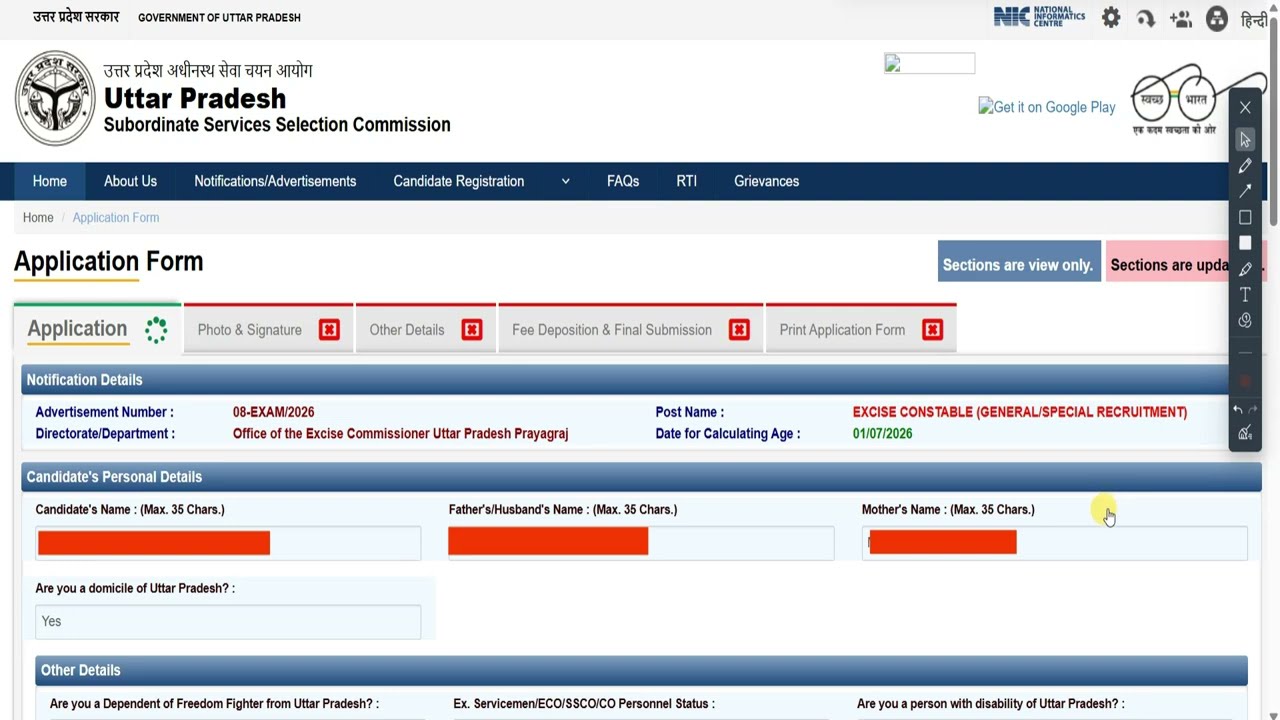 UPSSSC UP Excise Constable (Aabkari Sipahi) Recruitment 2026 Apply Online for 722 Post | How To Fill