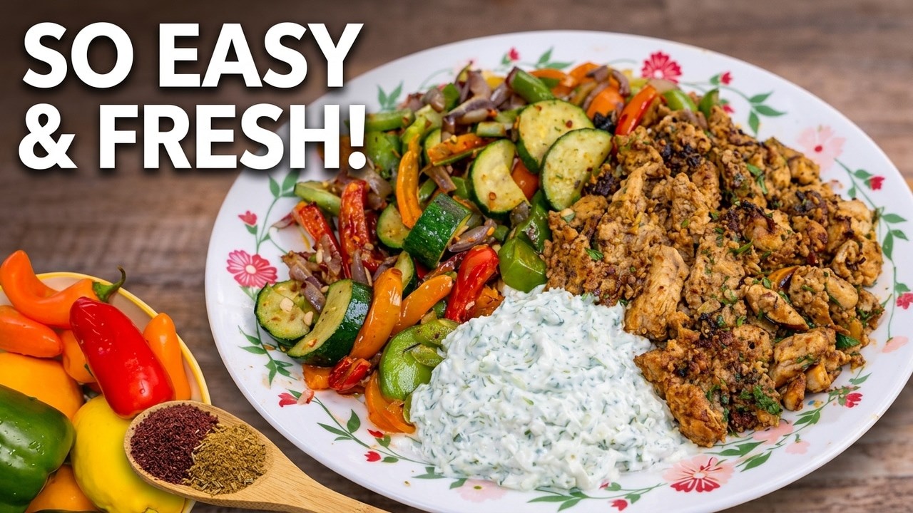 Mediterranean Chicken Bowl with Tzatziki | High Protein | 20