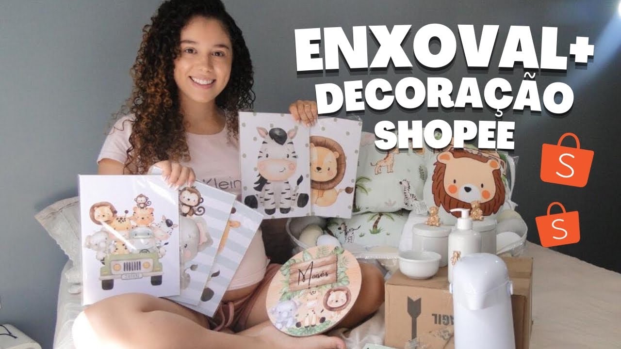 ABRINDO AS COMPRINHAS NA SHOPEE PARA O ENXOVAL DO BEBÊ + A DECORAÇÃO DO QUARDO DO BEBÊ | Tema Safari